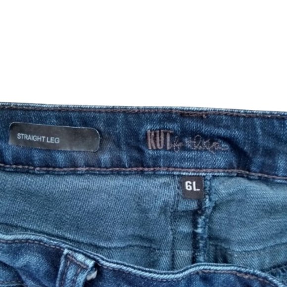 Kut From The Kloth Straight Leg MidRise Jeans Dark Wash 6L - Picture 7 of 9